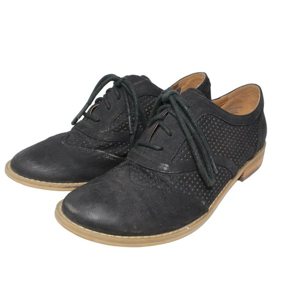 Melrose And Market Womens Size 7M Black Classic Perforated Oxfords Shoes - Picture 4 of 12